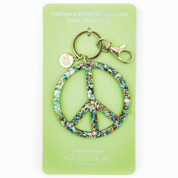 Confetti Peace ☮✌ Sign Keychain - Picture 4 of 4